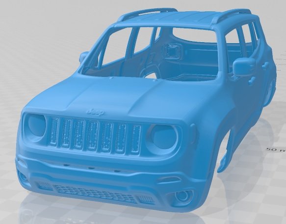 jeep renegat 2019 druckbar körper wagen 3d drucken modell automobil 3dexport slot scalextric tamiya rc miniz hobby mikro crawler 3D print model - Mito3D