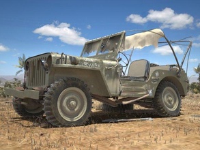 jeep willys damaged 3d model in classic cars 3dexport wilys ww2 wwii war two american usa famous oldtimer vintage antique car military army usarmy 3d print model - Mito3D