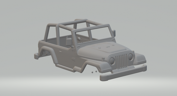 jeep wrangler mk2  vehicle diecast slotcar hotwheels miniatures slot print printed hot wheels  3d print model - Mito3D