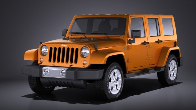 jeep cow boy illimité sahara 2015 vray 3d modèle in suv 3dexport voitures 4x4 off road 2010 2011 2012 2013 2014 etats unis croisement terrain route 4door 3D print model - Mito3D