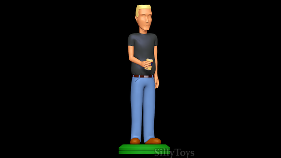 Jeff bombacı kral Tepe adam çile cahil erkek karikatür 3d print model - Mito3D