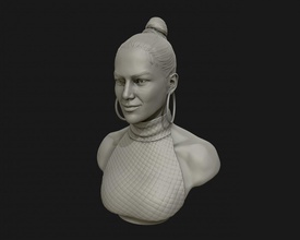 jennifer lopez sculpture ready print 3d model statue art portrait figurine sculptures bust jlo 3d print model - Mito3D