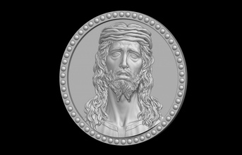 jésus 3d impression modèle in pièces monnaie badges 3dexport icône 3d print model - Mito3D