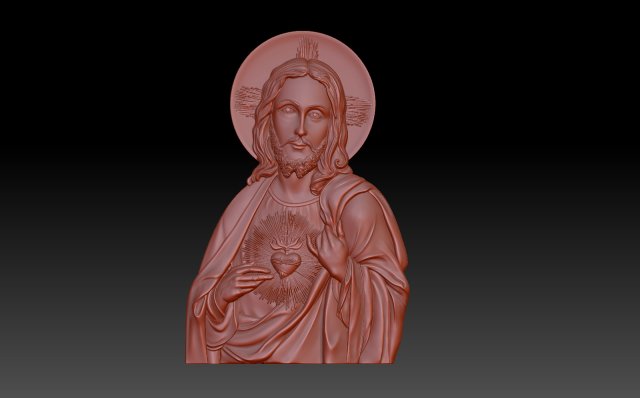Jésus saint catholique catholicisme christianisme Christian monument bas relief religion soulagement 3D print model - Mito3D