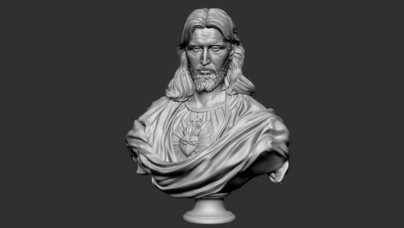 Jesus Büste 02 Figuren Flügel Friedhof Religion religiös Schmuck Christian katholisch klassisch Tod cnc drucken Kunst Skulpturen Mutter Maria Statue Miniaturen 3d print model - Mito3D