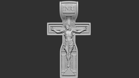 jesus christ cross pendants bas relief jewelry sculptures pendant sculpture cnc god christian medallion jewellery catholic crucifixtion religious printable crucifix 3d print model - Mito3D