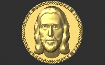 jesus christ medallion pendant 3d printing ready stl obj print model in sculpture 3dexport bust god mary holy vatican catholic jewelry ring catholicism pope francis religious church faith religiou object 3d print model - Mito3D