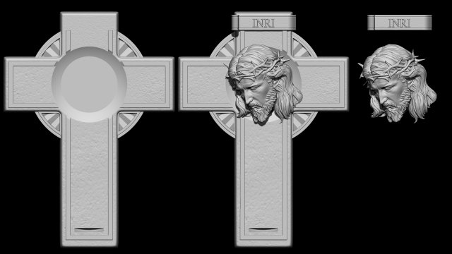 jesus cross 07 3d print model in pendants 3dexport crown thorns religious catholic church pendant medallion bas relief portrait saint god jewellery jewelry art sculptures lights thorn 3D print model - Mito3D