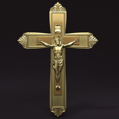 isa çapraz 09 3d yazdır model in kolye 3dexport taç dini katolik kilise madalyon rahatlama vesika aziz tanrı mücevher takı sanat heykeller ışıklar diken madeni paralar rozetler 3d print model - Mito3D