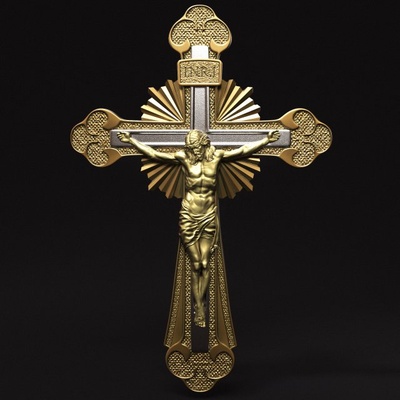 isa çapraz 10 3d yazdır model in kolye 3dexport taç dini katolik kilise madalyon rahatlama vesika tanrı mücevher takı sanat heykeller madeni paralar rozetler minyatürler figürinler 3d print model - Mito3D