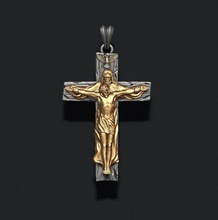 jesus cross god crucifixion pendant jewelry necklace christ religiou jewish christianity cathedral nazareth jewellery golgotha object qros cros religion dove pigeon father son 3d print model - Mito3D