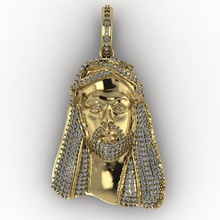 jesus, deus pendente 02 de jesus yesu a cabeça jóias diamante engagementring necklacependant 3d print model - Mito3D