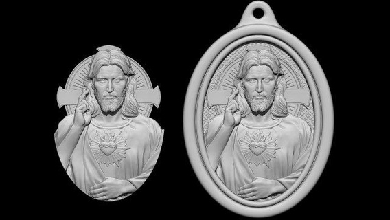 isa madalyon 01 madeni paralar Rozetler Tanrı mezarlık din dini takı Hıristiyan Katolik klasik ölüm cnc Yazdır Sanat heykeller anneanne büst heykel minyatürler figürinler 3d print model - Mito3D