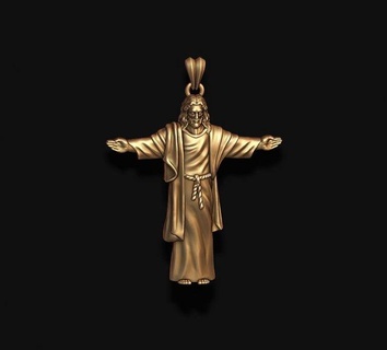 jesus pendant pendants jewelry necklace christ religiou jewish cross christianity god cathedral nazareth jewellery golgotha object qros cros religion pigeon father son ascension 3d print model - Mito3D