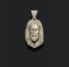 isa kolye taşlar İsa altın baş jesu mücevher takı yazdırılabilir gümüş 14k 18k Yahudi buz buzlu hiphop kalça atlama din 3d print model - Mito3D