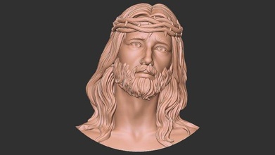 Jesus Anhänger Modell Schmuck Gold Silber Kopf Linderung chris religiös Skulptur Kreuz druckbar 3d print model - Mito3D