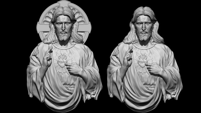 Gesù sollievo 03 monete distintivi Dio cimitero religione religioso gioielleria cristiano cattolico classico Morte cnc Stampa arte sculture madremaria fallimento statua miniature figurine 3D print model - Mito3D