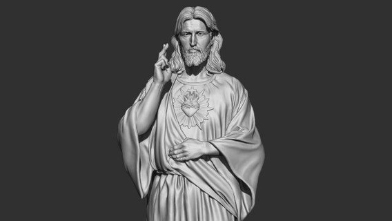 jesus sculpture 01 christian jewelry religion sculptures religious god catholic christ jewellery statue church holy relief pendant bible character 3d print model - Mito3D