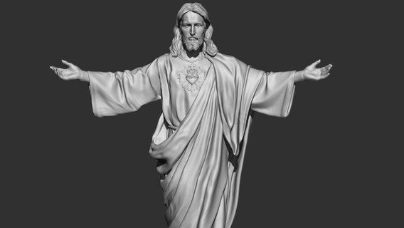 jesus sculpture 02 christian jewelry religion sculptures religious god catholic christ jewellery statue church holy relief pendant bible character 3d print model - Mito3D