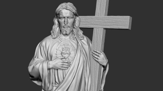 jesus sculpture 03 christian jewelry religion sculptures religious god catholic christ jewellery statue church holy relief pendant bible character 3d print model - Mito3D
