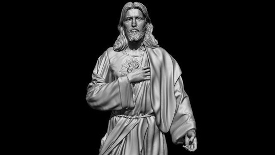jesus sculpture 05 christian jewelry religion sculptures religious god catholic christ jewellery statue church holy relief pendant bible character art religiou 3d print model - Mito3D