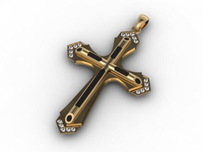 jóias cruz de esmalte mastigar ouro jóia molar pingentes printable religiou-objeto safira prata weddingchew cristão a 3d print model - Mito3D