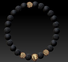 gioielli braccialetto di perline leone il celtic keltic rhino zbrush jewell gioiello 2016 uomini donne lava nero moda elegante stl obj argento oro 3d print model - Mito3D