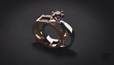 joyería plegable anillo de piedra la plegables oro piedras modell impresión cnc decoración lujo diseño preciosas cera imprimible estilo moda los diamantes 3d print model - Mito3D