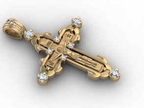 jewellery cross jesus christ 3d print model in pendants 3dexport chew christian enamel gold jewel jewelery jewelry molar printable religiou-object sapphire silver 3d print model - Mito3D