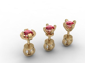 gioielli orecchino puset aratura gli orecchini gemma perla stampabile argento la sterlina 3d print model - Mito3D