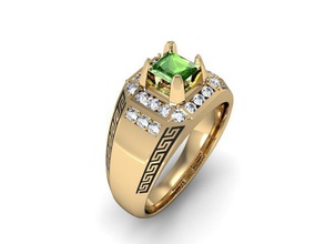 a jóia de homem do anel o cad detalhadas diamante engajamento moda-anel ouro jóias photoreal platin printable anéis selo prata pedra vray casamento 3d print model - Mito3D