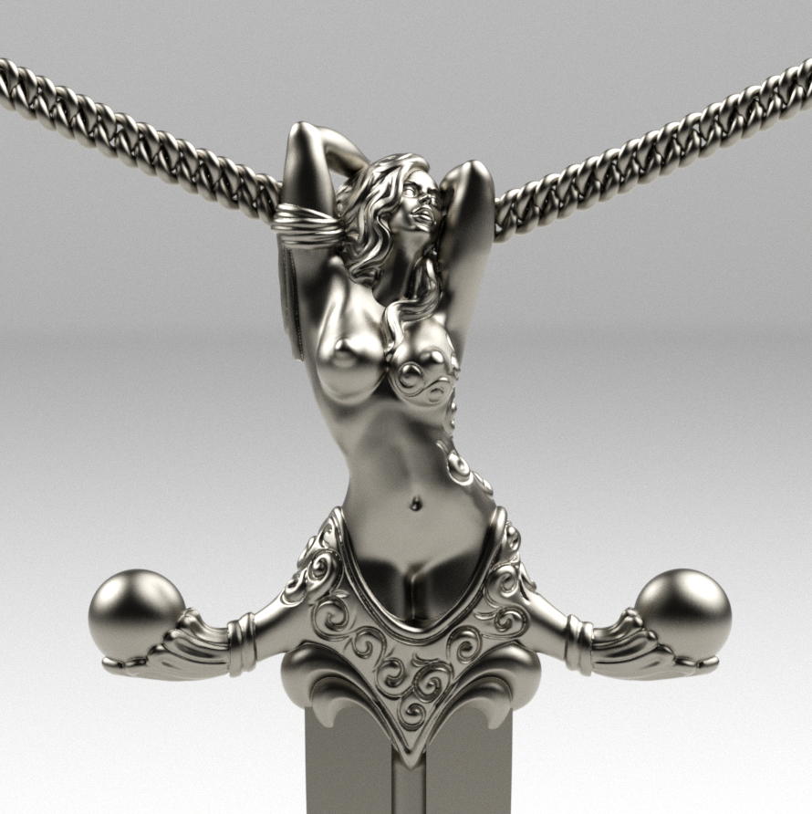 Schmuck-Anhänger ring pendat Schmuck Silber gold exklusiv 3D print model - Mito3D