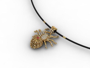 bijoux pendentif araignée de l'habillement brillant les broches la cnc diamant-bague mode et beauté gem invertébrés le platine d'impression imprimable d'argent l'araignée 3d print model - Mito3D