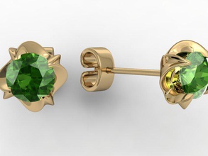 gioielli puset orecchino aratura gli orecchini gemma perla stampabile argento la sterlina 3d print model - Mito3D