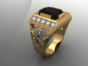 jewellery ring detailed diamond diamond-ring engagement fashion-ring female gold jewel jewelry man platin printable rings silver spider stone vray 3d print model - Mito3D