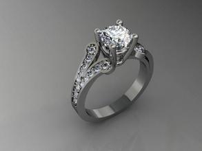 joyería del anillo la de oro el diamante imprimible piedra plata joya boda cad compromiso blanco fotorrealista detallada femenino vray platin stl 3dm 3d print model - Mito3D