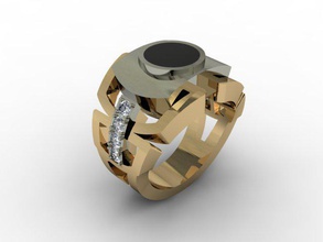 jóias anel o cad detalhadas diamante engajamento feminino ouro jóia homem photoreal platin printable anéis selo de prata pedra vray casamento 3d print model - Mito3D