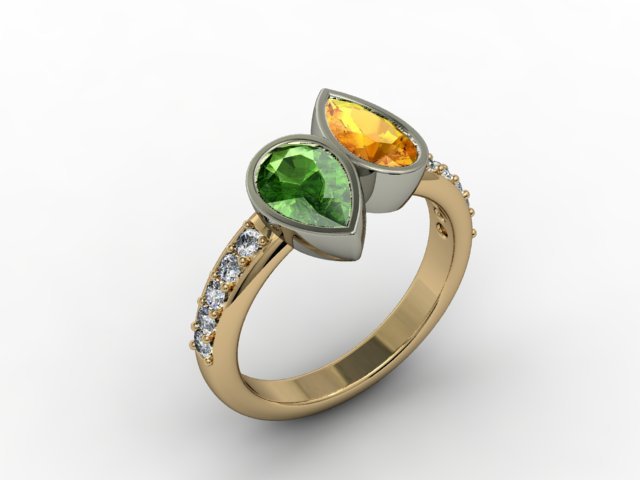 jóias anel o cad detalhadas diamante engajamento feminino ouro jóia photoreal platin printable anéis de prata pedra casamento 3D print model - Mito3D