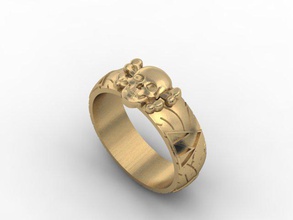 gioielli anello accessorio le ossa la corona il design faccia figura gemma oro gioiello collana ornamento ciondolo ciondoli queen anelli argento scheletro cranio 3d print model - Mito3D