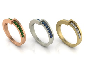 jewellery ring 3d print model gold silver printable fashion diamond jewelry 3d print model - Mito3D