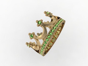 jóias anel de coroa 3dm o cad diamante engajamento feminino gem ouro jóia photoreal platin printable rhino anéis prata stl casamento 3d print model - Mito3D