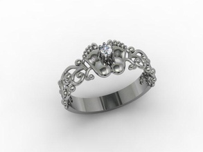jóias anel de pé o cad detalhadas diamante engajamento pés feminino ouro jóia photoreal platin printable anéis prata pedra casamento branco 3d print model - Mito3D