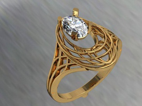 schmuck ring frei 3d drucken modell ringe 3dexport 3dm detailliert diamant engagement weiblich gold juwel fotoreal platin druckbar silber stl stein vray hochzeit 3d print model - Mito3D