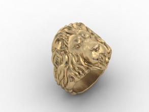 jewellery ring lion apparel diamond-ring fashion-and-beauty gold jewel jewelry men nature obj printable rhino rings silver sterling stl stone 3d print model - Mito3D