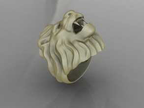 jewellery ring lion cad gold high jewel jewelry men mesh nature obj poly printable rhino rings silver stl stone 3d print model - Mito3D