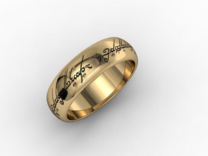 schmuck ring herr of ringe 3d drucken modell 3dexport aragorn buch film frodo gandalf gold hobbit licht leistung wertvoll tolkien juwel 3d print model - Mito3D