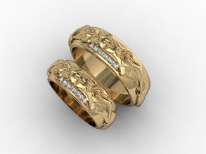 la joyería anillo de amor muchacho cad carera el diamante compromiso niña oro joya fotorrealista imprimible promesa los anillos plata boda blanco 3d print model - Mito3D