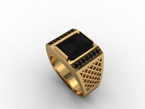 Schmuck ring Mann detaillierte diamond engagement Mode-ring weiblich gold Juwel photoreal bedruckbar ist Ringe signet Silber Stein vray Hochzeit 3d print model - Mito3D