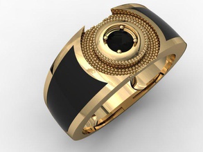 jóias anel de homem o cad detalhadas diamante esmalte engajamento feminino ouro jóia photoreal platin printable anéis prata pedra vray casamento 3d print model - Mito3D