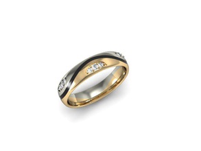 la joyería anillo de boda 3dm detallada el diamante compromiso femenino oro joya fotorrealista platin imprimible los anillos plata stl piedra vray 3d print model - Mito3D